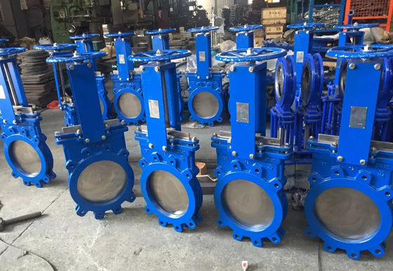 두 배 플랜지 수문 벨브 손에 의하여 운영하는 스테인리스 칼 게이트 밸브